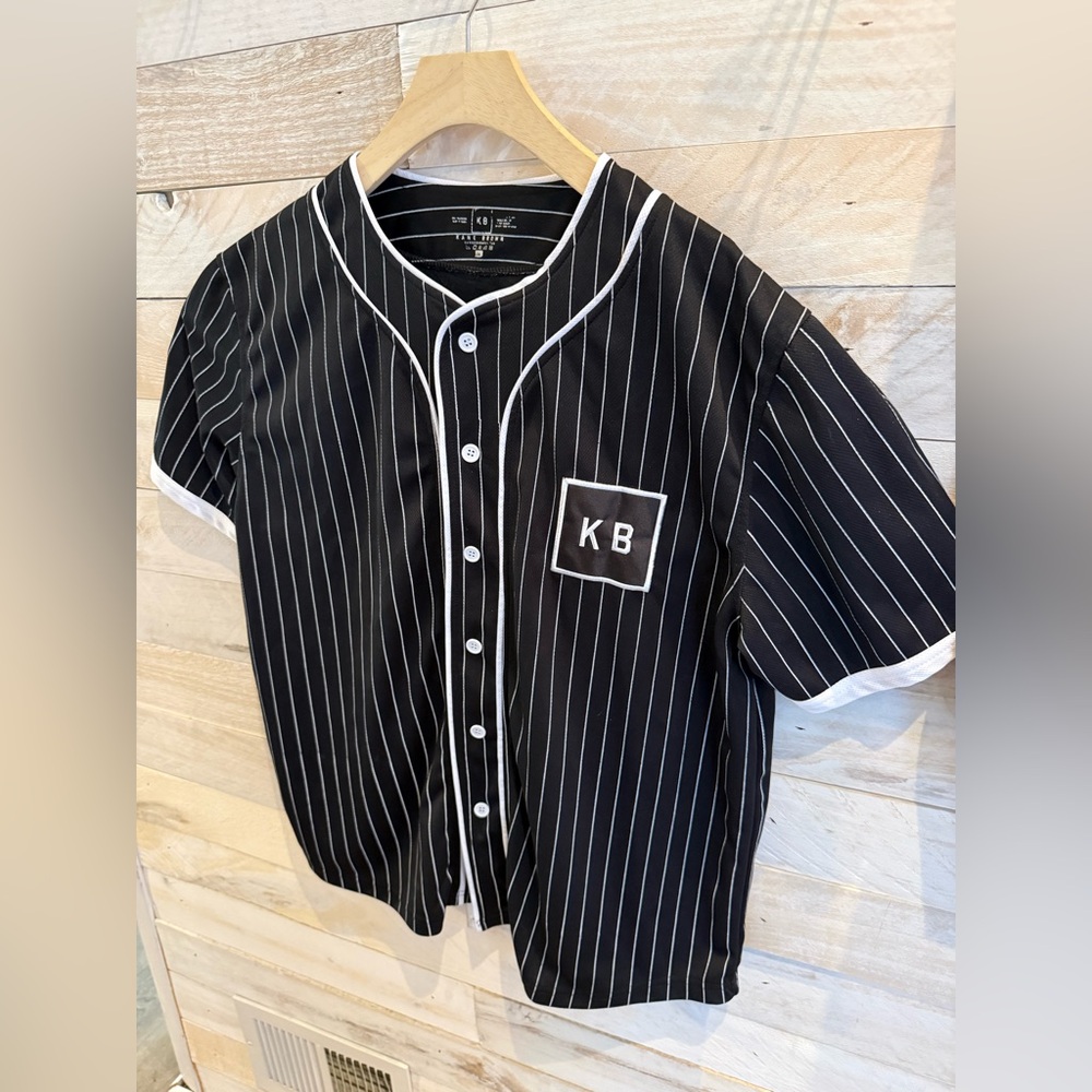 Kane Brown Men’s Baseball Jersey Number 3 Black And White Pin Stripes 2X